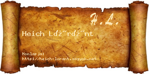 Heich Lóránt névjegykártya